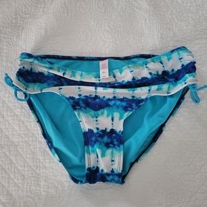 Justice swim bottoms, 20 plus, blue tye dye